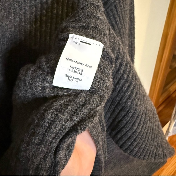 MADEWELL Merino Wool Turtleneck Sweater Dress Gray Ribbed S - Picture 9 of 9